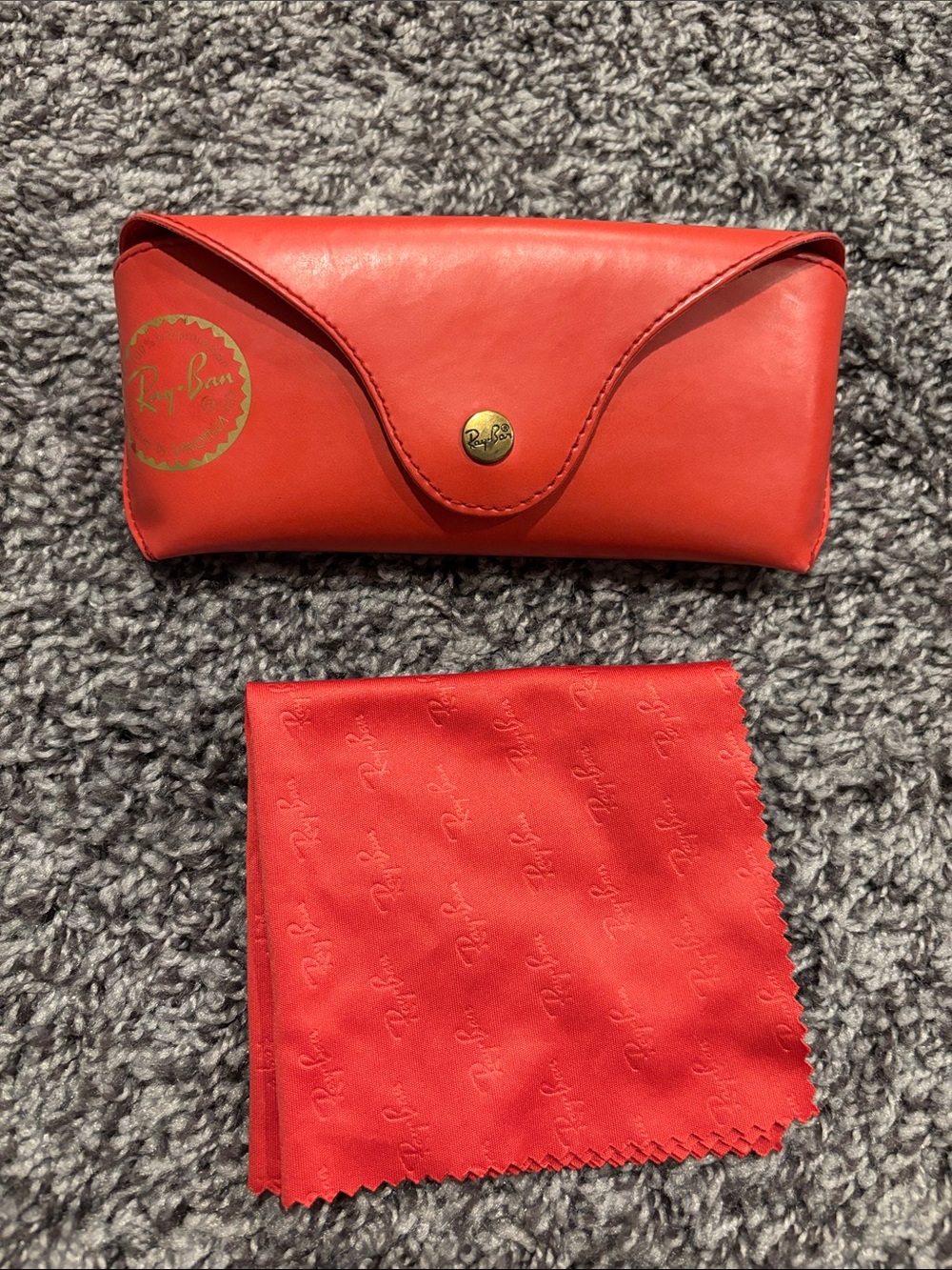 Ray-Ban orange Sunglasses Case with Cleaning Cloth
